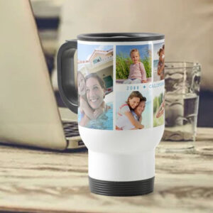 family photo collage travel mug